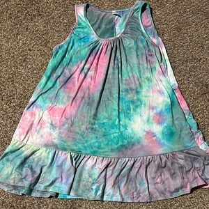 Colorful Tie-Dye Ruffle Tank Top